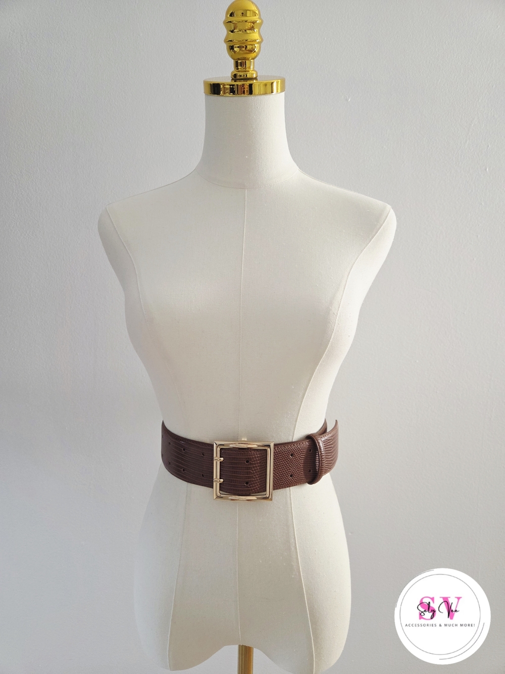 Brown Belt With Gold Buckle
